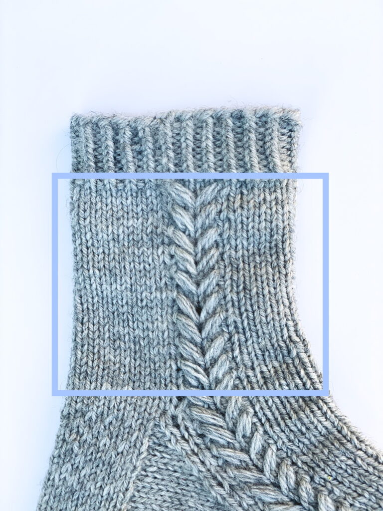 Knitted Chevron Wool Socks Pattern - leg